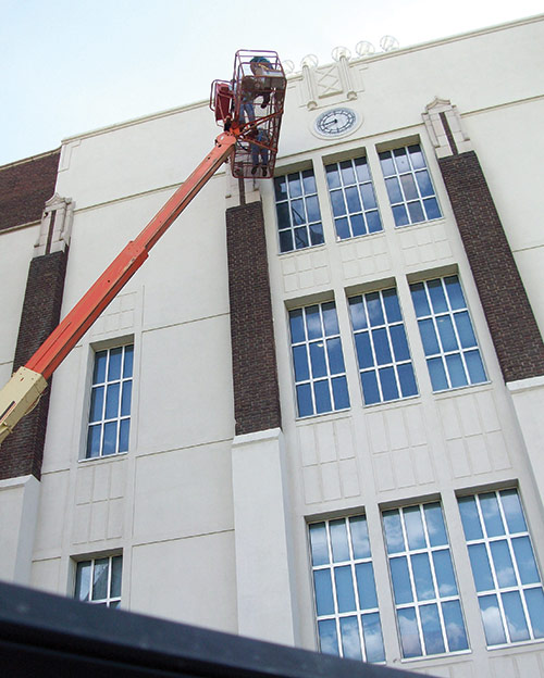 Sealing bat entry points in a school.